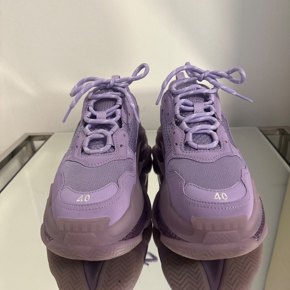 Balenciaga Triple S Clear Sole Purple Sneakers - Picture 4 of 6